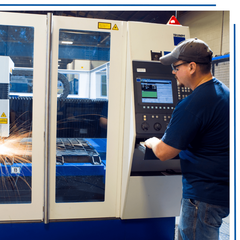 Tusco Manufacturing and Fabrication Employee working on welding machine
