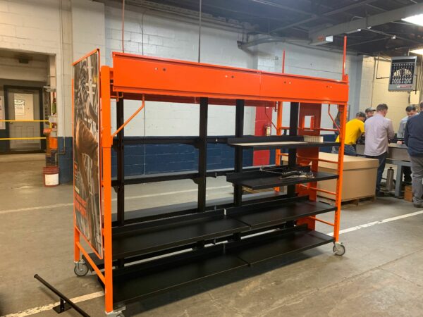 Custom metal retail display at Tusco Manufacturing